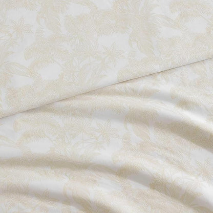 Tommy Bahama - King Size Sheet Set, 100% Cotton Percale Bedding with a Crisp & Cool Feel, Bed Sheets with Matching Fitted Sheet & Pillowcases (Legacy Fronds Beige)