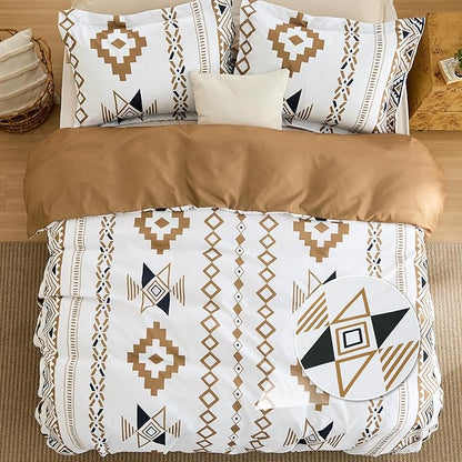 Bedsure Duvet Cover King Size - Modern Boho Geometry Floral Duvet Cover Set with Zipper Closure, 3 Pieces Hazel Bedding Set with 8 Corner Ties and 2 Pillowcases 20"x36"