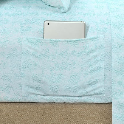 Elegant Comfort Softest and Coziest 6-Piece Sheet Set - 1500 Premium Hotel Quality Microfiber - Deep Pocket, Wrinkle Resistant 6-Piece Wave Pattern Bed Sheet Set, Twin XL, Wave Aqua