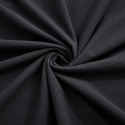 LOVQUE 100% Washed Cotton Duvet Cover Set King Size, Linen Like Natural Bedding Set with Zipper Closure (No Comforter), 104x90 Inches, Black