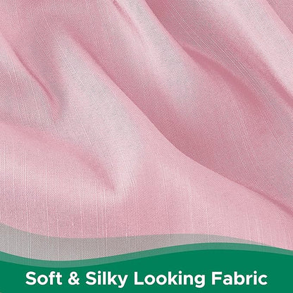 Biscaynebay Wrap Around Bed Skirts for Queen Beds 15" Drop, Pink Adjustable Elastic Dust Ruffles Easy Fit Wrinkle & Fade Resistant Silky Luxurious Fabric Machine Washable