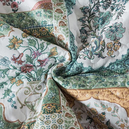 HoneiLife Quilt Sets King Size - 3 Pieces Microfiber Quilt Floral Bedspreads Lightweight Coverlets Retro Bed Cover King Quilt Bedding Set All Season Quilts