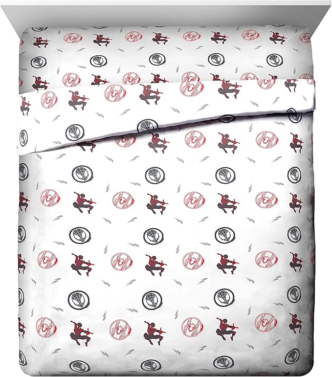 Jay Franco Marvel Miles Morales New Kid 7 Piece Queen Bed Set - Includes Comforter & Sheet Set Bedding - Super Soft Fade Resistant Microfiber (Official Marvel Product)