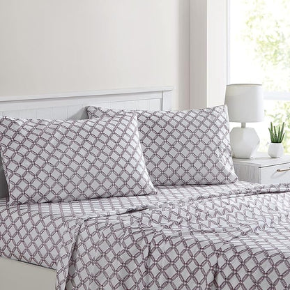 Modern Threads Printed 3-Piece Extra Soft Bedding Sheets & Pillowcase Set, Deep Pocket up to 16 inch Mattress Cara Twin