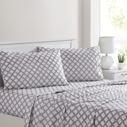 Modern Threads Printed 4-Piece Extra Soft Bedding Sheets & Pillowcase Set, Deep Pocket up to 16 inch Mattress Cara Full