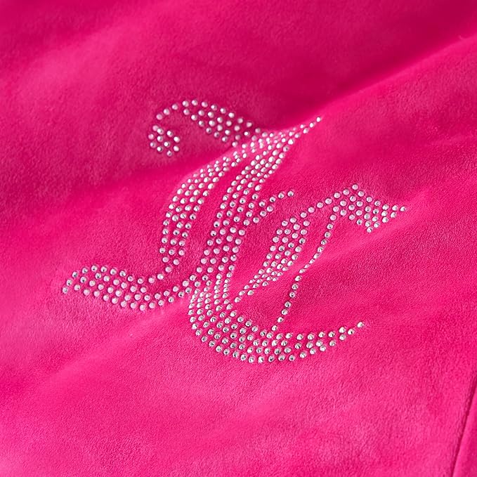 Juicy Couture Hot Pink Velour Twin/Twin XL Comforter Set - 2 Piece Luxury Bedding Ensemble