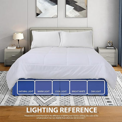 Cathay Home Double Brushed Microfiber Pleated Easy Fit Bed Skirt, Ultra Soft, Fade and Wrinkle Resistant - Royal Blue, Twin