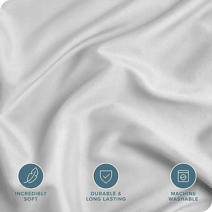Bare Home Bedding Duvet Cover Extra Long Size - Premium 1800 Super Soft Collection - Lightweight, Cooling - Soft Breathable Bedding Duvet Cover (Twin/Twin XL, Cloud Grey)