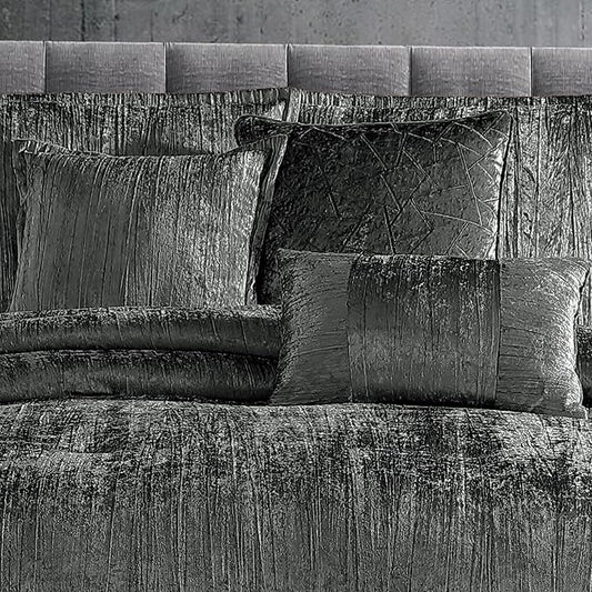 Riverbrook Home Turin Comforter Set, King, Charcoal, 7-Piece Set