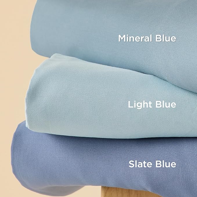 Bedsure Duvet Cover Queen Size - Soft Double Brushed Bedding Set for Kids & Adults, Zipper Closure, 3 Pieces, Includes 1 Duvet Cover (90"x90") & 2 Pillow Shams, NO Comforter, Light Blue