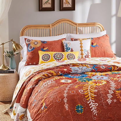 Greenland Home Barefoot Bungalow Topanga Quilt Set, 5-Piece Queen, Multi