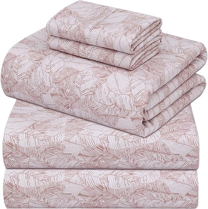 ZOYER 100% Cotton Sheets – Split King Size Percale Bedding, Cooling & Breathable, Durable with a Crisp, Soft & Comfortable Feel, 16" Deep Pocket, 5-Piece Set, Negative Print