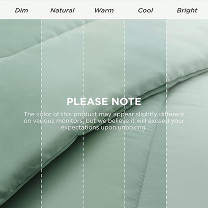Bedsure Comforter Duvet Insert - Quilted Comforters Full Size, All Season Duvet, GentleSoft Down Alternative Bedding Blanket, with 8 Tabs, Gifts for Women/Men, Sage Green, Full 86 x 82 Inches