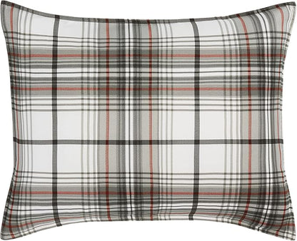 Eddie Bauer - Twin Comforter Set, Reversible Bedding with Matching Sham, Medium-Weight for Year Round Use, Dorm Essentials (Alder Grey/Red)