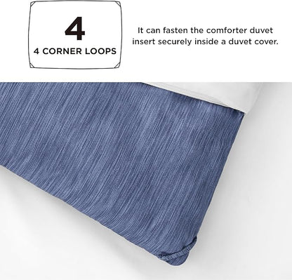 Bedsure Queen Comforter Set - Infinity Blue Soft Bedding for All Seasons, Cationic Dyed Bed Set, 3 Pieces, 1 Queen Size Comforter (90"x90") and 2 Pillow Shams (20"x26"+2")