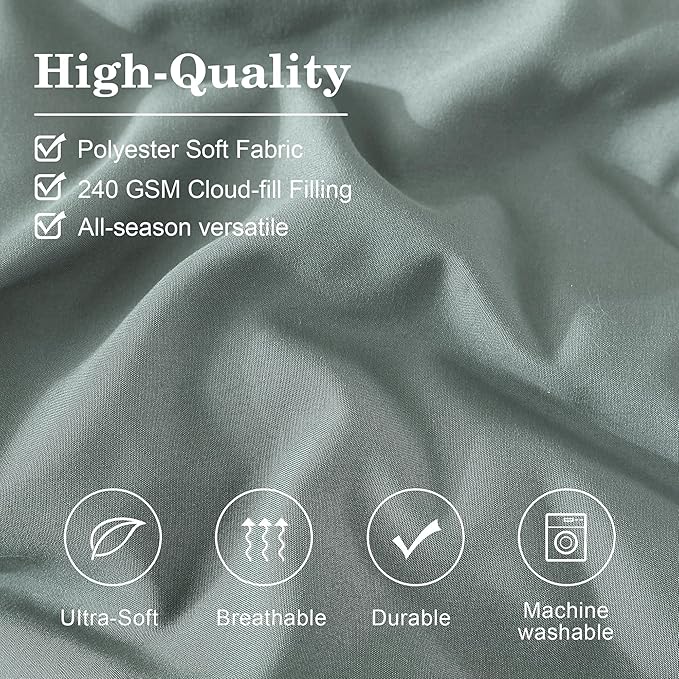 Monbix Oversized King Size Comforter Set - 7 Pieces Sage Green Bed in a Bag Oversized King Bedding Sets with Comforters, All Seasons Comforter Bed Set with Sheets, Pillowcases & Shams