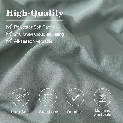 Monbix Oversized Queen Comforter Set - 7 Pieces Sage Green Bed in a Bag Oversized Queen Bedding Sets with Comforters, All Seasons Comforter Bed Set with Sheets, Pillowcases & Shams