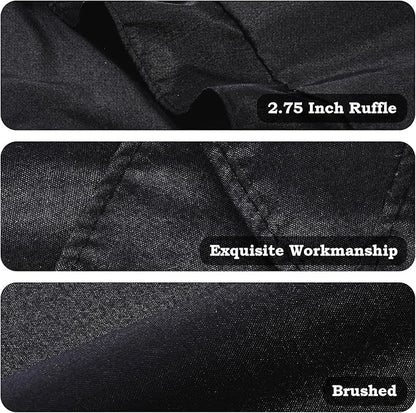 Ruffle Pillow Cases King Size Set of 2 – Soft Wrinkle Resistant Brushed Microfiber Ruffled Pillowcases –Envelope Pillow Shams Cover Festive Gift for Hotels, Guest Rooms 20x36 Inch (Black)