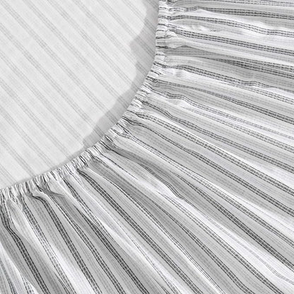 Eddie Bauer - Twin Sheet Set, Cotton Percale Bedding Set, Super Soft and Bedding Set, Oeko-Tex Certified (Ticking Stripe Grey, Twin)