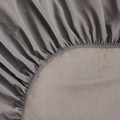 Elegant Comfort 1500 Premium Hotel Quality 1-Piece Fitted Sheet, Softest Quality Microfiber - Deep Pocket up to 16 inch, Wrinkle and Fade Resistant, Full, Gray