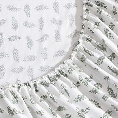 Eddie Bauer - Full Sheets, Cotton Percale Bedding Set, Cool & Breathable Home Decor (Laurel Leaves, Full)