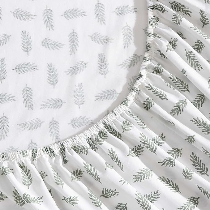 Eddie Bauer - King Sheets, Cotton Percale Bedding Set, Cool & Breathable Home Decor (Laurel Leaves, King)