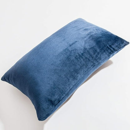NTBAY 2 Pack Zippered Velvet King Pillowcases, Super Soft and Cozy Luxury Fuzzy Flannel Pillow Cases with Zipper, 20x36 Inches, Navy Blue