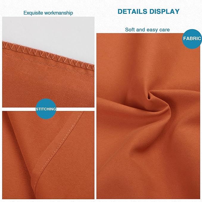 FLXXIE Pillow Cases Standard Size, Soft Microfiber Pillow Covers with Envelope Closure, Wrinkle, Stain Resistant Pillowcases, 2 Piece Set, 20x26, Burnt Orange