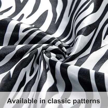 NTBAY 2 Pack Satin Queen Pillowcases for Hair and Skin, Luxurious and Silky Zebra Printed Pillow Cases with Envelope Closure, 20x30 Inches, Black and White