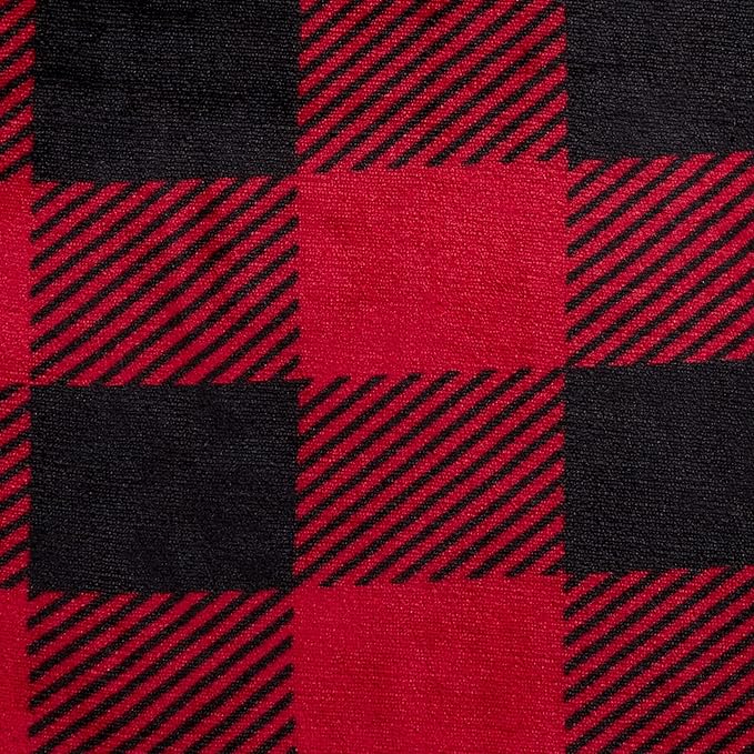 Basics 3-Piece Ultra-Soft Micromink Sherpa Bedding Set, Warm All Season Comforter, Full/Queen, Red Buffalo Plaid