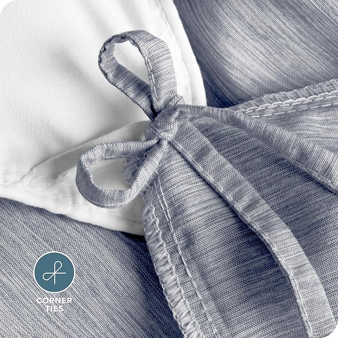 Bare Home Bedding Duvet Cover Full Size - Premium 1800 Super Soft Collection - Lightweight, Duvet Cover - Soft Textured Bedding (Full, Heathered Midnight Blue)