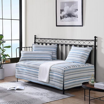 Nautica - Daybed Cover Set, Cotton Reversible Bedding Set with Matching Shams & Pillow Cover, Home Decor for All Seasons (Jettison Grey, Daybed)
