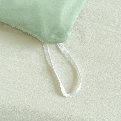MOOWOO Chic Ruffle Lace Polyester Duvet Cover Set -Girl Green Bedding-2 Piece Twin Duvet Cover with Zipper Closure -Ultra Soft and Light Weight (Green,Twin Size)