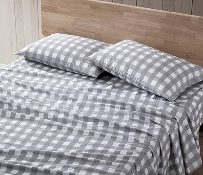 Eddie Bauer - Full Sheets, Cotton Percale Bedding Set, Crisp & Cool Home Decor (Lakehouse Plaid, Full)