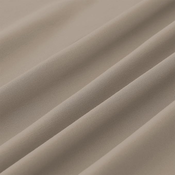 Modern Threads Soft Microfiber Solid Sheets - Luxurious Microfiber Bed Sheets - Includes Flat Sheet, Fitted Sheet with Deep Pockets, & Pillowcases Khaki King