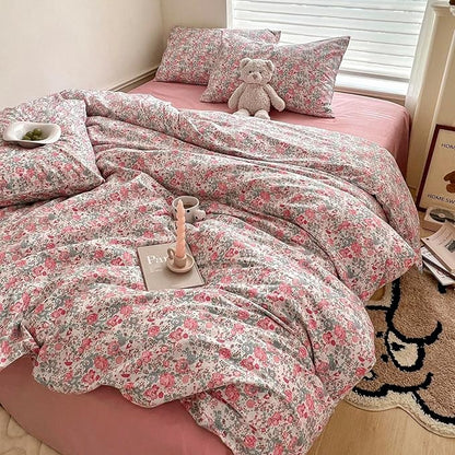 HighBuy Vintage Floral Comforter Set Full Size Rabbit Bedding Sets 3 Piece Full Comfy Soft Comforter with 2 Pillowcases,Bohemian Botanical Bedding Comforter Full for Teen Girls,Washable,Cozy