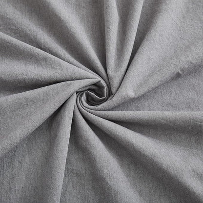LOVQUE Light Grey Cotton Duvet Cover King Size, Linen Like Natural Bedding Set with Zipper Closure (No Comforter), 104x90 Inches