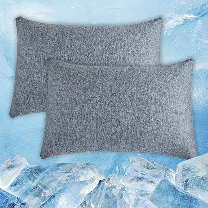 CHOSHOME Cooling Pillow Cases Zipper Pillow Covers Q-Max > 0.45 Zippered Pillowcases for Hot Sleepers, Soft, Breathable, Skin-Friendly, 2 Pack (Queen, 20"x30", Navy Blue)