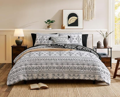 Geniospin Full Comforter Set - 7 Pieces Bed in a Bag, Comfortable Western Bedding Sets for All Seasons, Lightweight Soft Boho Comforter Bed Set with Sheets, Pillowcases & Shams