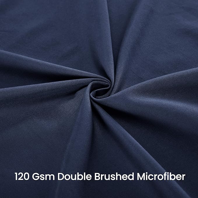 SLEEP ZONE Ruffled Bed Skirts Queen Size, Anti-Static Bedskirt Dust Ruffles with 15 inches Tailored Drop, Easy Fit, Fade Resistant, Navy Blue, Queen
