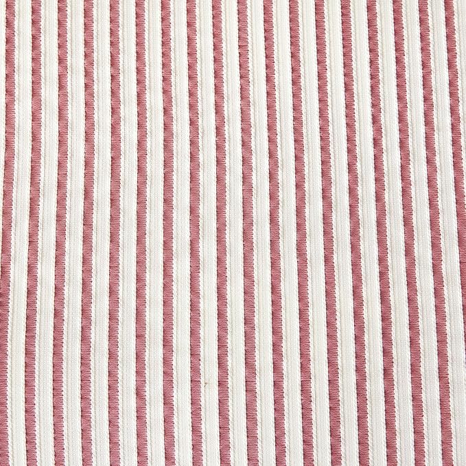Comforter Set King Size Brick Red Striped Soft Luxury Washed Microfiber Jacquard 3 Pieces White Brick Red Vertical Ticking Stripes Pattern Comforter with 2 Pillowcases Breathable Durable Comfy