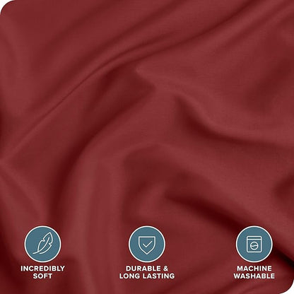 Bare Home Bedding Duvet Cover California King Size - Premium 1800 Super Soft Collection - Lightweight, Cooling - Soft Breathable Bedding Duvet Cover (Cal King, Rosewood)
