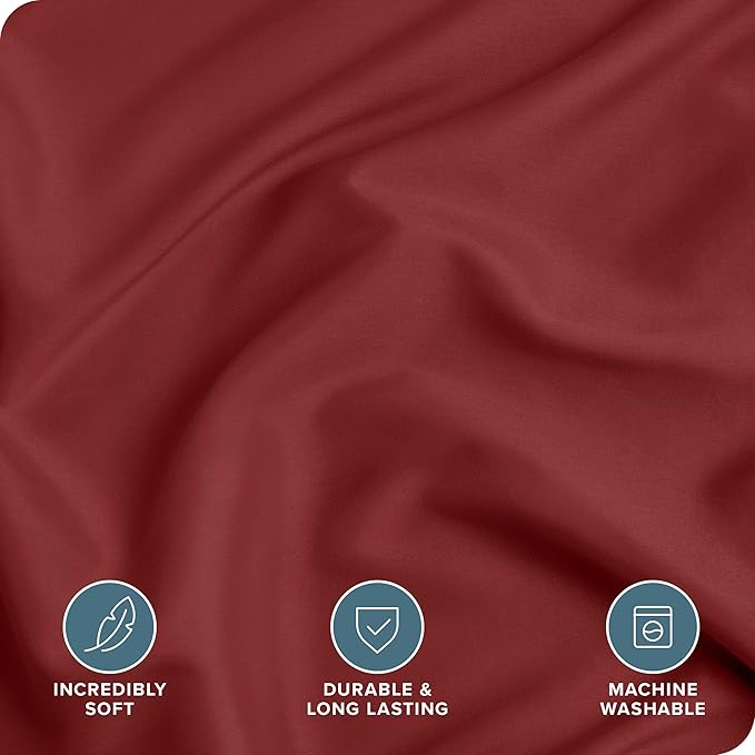 Bare Home Bedding Duvet Cover King Size - Premium 1800 Super Soft Collection - Lightweight, Cooling - Soft Breathable Bedding Duvet Cover (King, Rosewood)