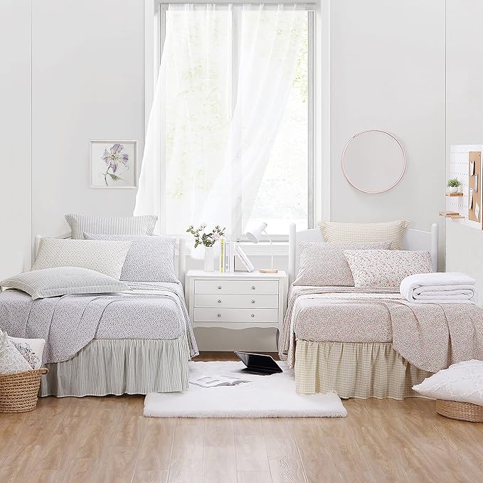 Laura Ashley - Standard Pillowcase Set, Breathable Percale Cotton Bedding, Crisp & Cool for Year Round Use, Coquette Room Decor (Loveston Pink, 2 Piece)