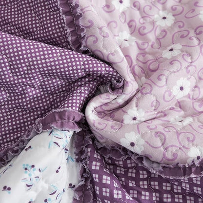 HoneiLife Quilt Set King Size - Lightweight Bedspreads 106x96, Tufted Quilts 3-Piece, Patchwork Coverlet Rustic Bedding Sets All Season Quilts