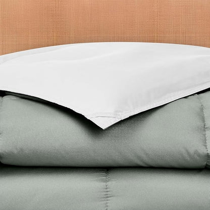 Modern Threads Down Alternative Reversible Comforter White/Gray Twin