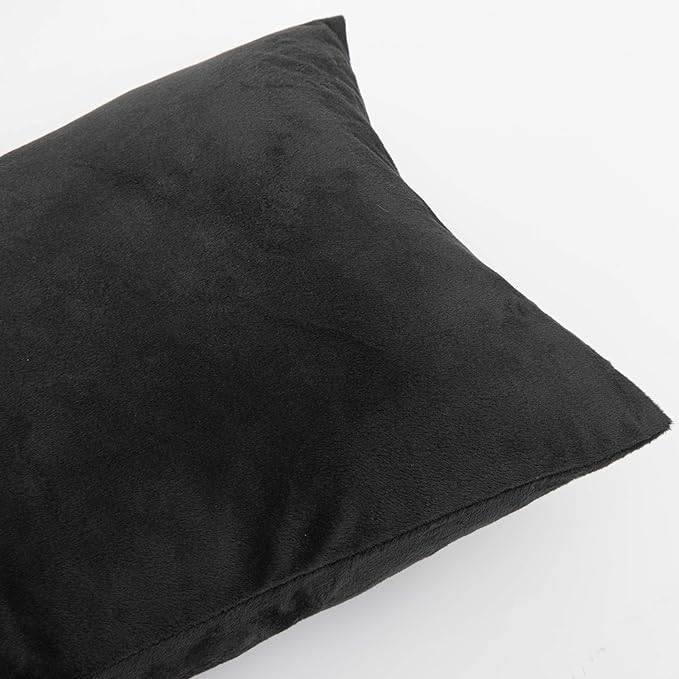 NTBAY 1 Pack Zippered Velvet Body Pillow Cover, Super Soft and Cozy Luxury Fuzzy Flannel 20x54 Long Pillowcase with Zipper, 20x54 Inches, Black