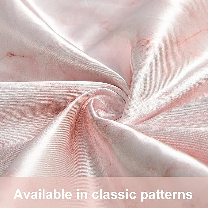NTBAY 2 Pack Satin Queen Pillowcases for Hair and Skin, Luxurious and Silky Marbling Printed Pillow Cases with Envelope Closure, 20x30 Inches, Red