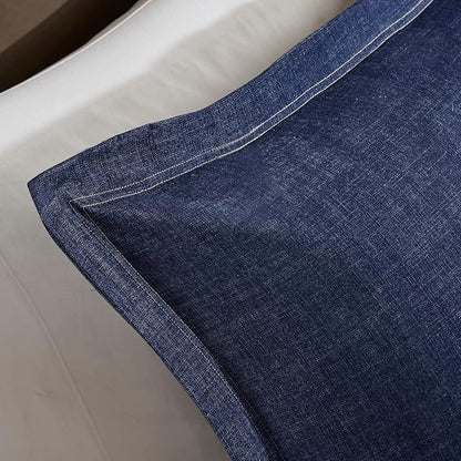 Woolrich Rustic Lodge Cabin Comforter Set - All Season Down Alternative Warm Bedding Layer and Matching Shams, Oversized Queen, Perry, Denim Blue