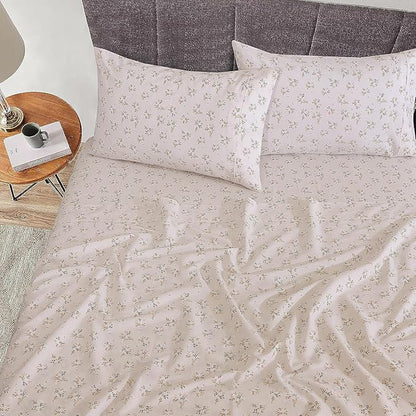 RUVANTI 100% Cotton Sheets – Twin XL Size Percale Bedding, Cooling & Breathable Floral Design, Durable with a Crisp, Soft & Comfortable Feel, 16" Deep Pocket, 3-Piece Set, Twin Spring